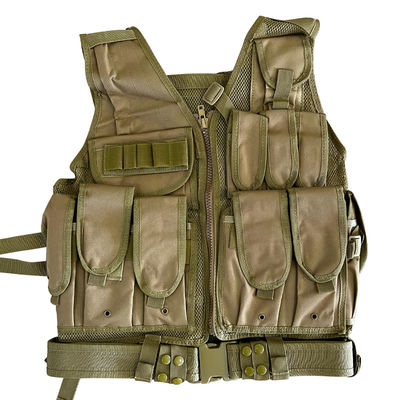 Giubbotto protettivo multifunzionale Khaki/Tan con sacchetti multipli e rivestimento a maglia da 1,6 kg