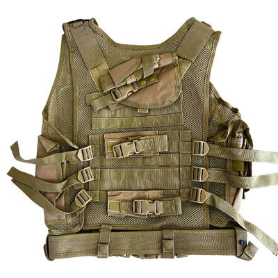 Giubbotto protettivo multifunzionale Khaki/Tan con sacchetti multipli e rivestimento a maglia da 1,6 kg