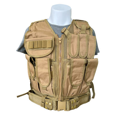 Giubbotto protettivo multifunzionale Khaki/Tan con sacchetti multipli e rivestimento a maglia da 1,6 kg