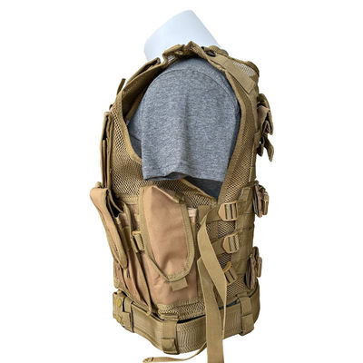 Giubbotto protettivo multifunzionale Khaki/Tan con sacchetti multipli e rivestimento a maglia da 1,6 kg