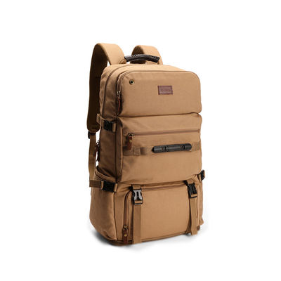 Confortevole e versatile 60L zaino khaki per allenamento all'aria aperta Campeggio Viaggiare