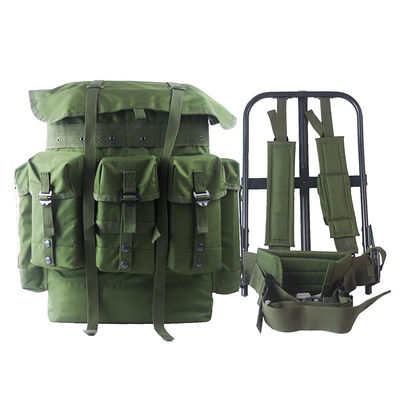 Zaino da viaggio in tessuto verde Oxford da 50L con telaio metallico e 600*900D