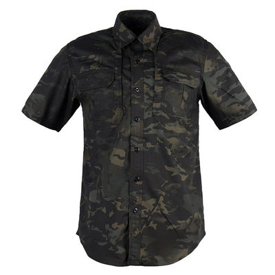 T-shirt in tessuto con tasca di carico e tasca di penna in miscela poliestere/cotone