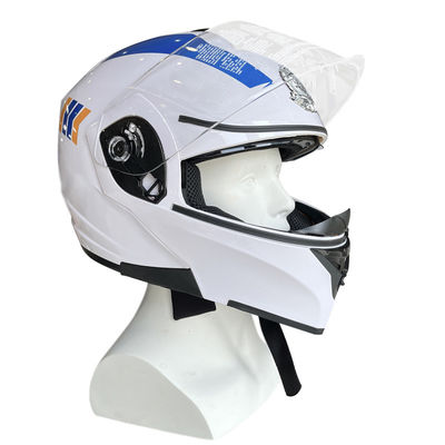 Casco da moto ABS bianco con scudo PC a faccia piena personalizzabile