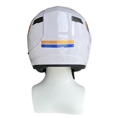 Casco da moto ABS bianco con scudo PC a faccia piena personalizzabile