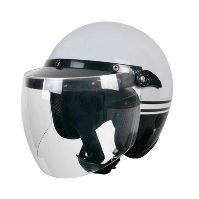 Casco per motocicletta retro a faccia aperta per la protezione della testa bianco e personalizzabile XL