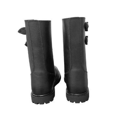 Stivali da uomo in pelle di mucca nera con suola di gomma Altezza del tacco circa 3 cm