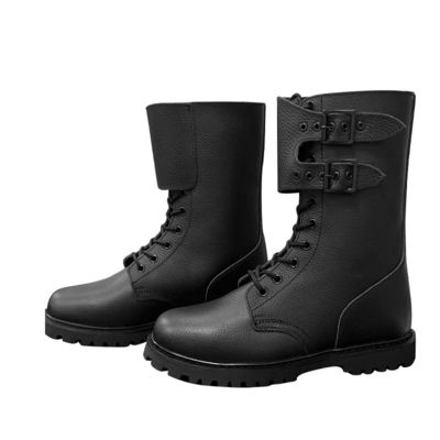 Stivali da uomo in pelle di mucca nera con suola di gomma Altezza del tacco circa 3 cm