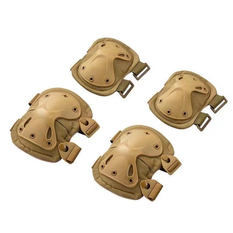 Protezione confortevole in sport gomito e ginocchio cuscinetti colore khaki nero