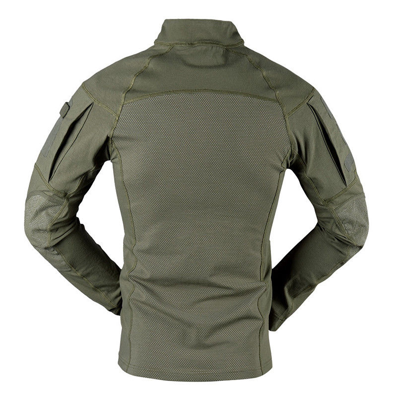 Uniforme sportive a manica lunga verde a maglia con fusione antistatica e senza cuciture