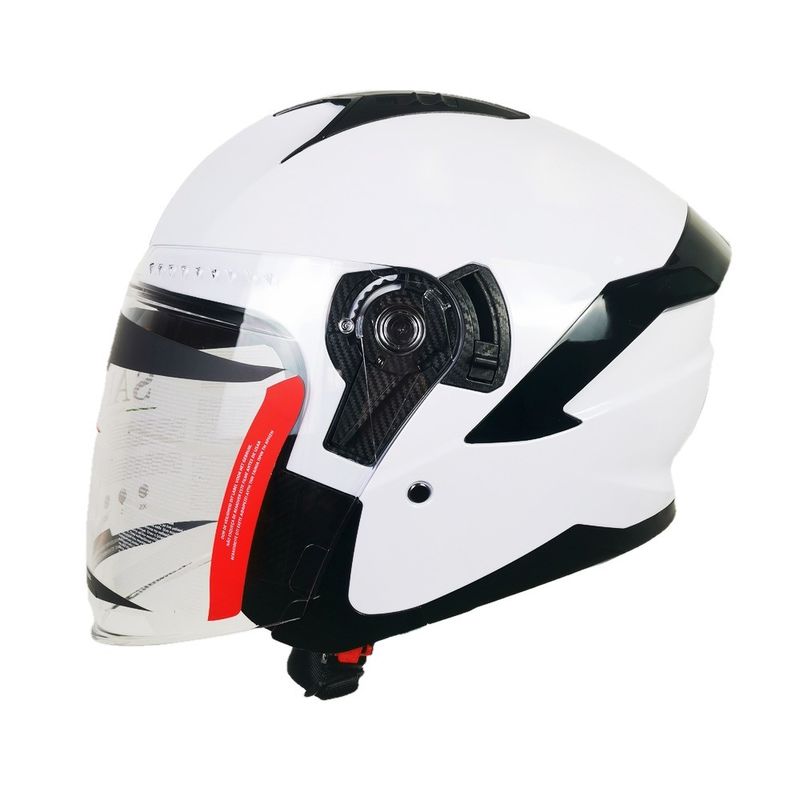 Casco da moto ABS bianco con scudo PC a mezza faccia e design personalizzabile