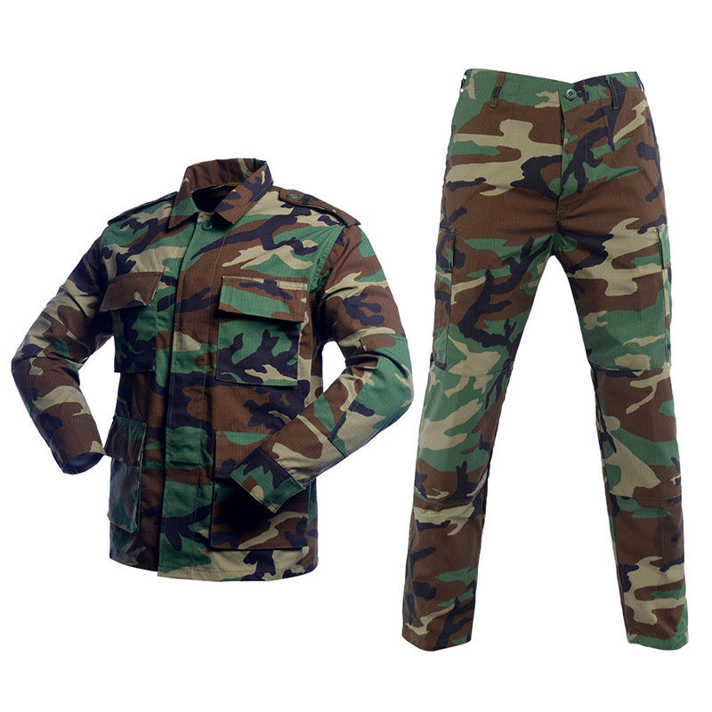 Tissuto BDU tipo Camicia tattica Pantaloni Uniforme di camuffamento bosco per attività all'aperto