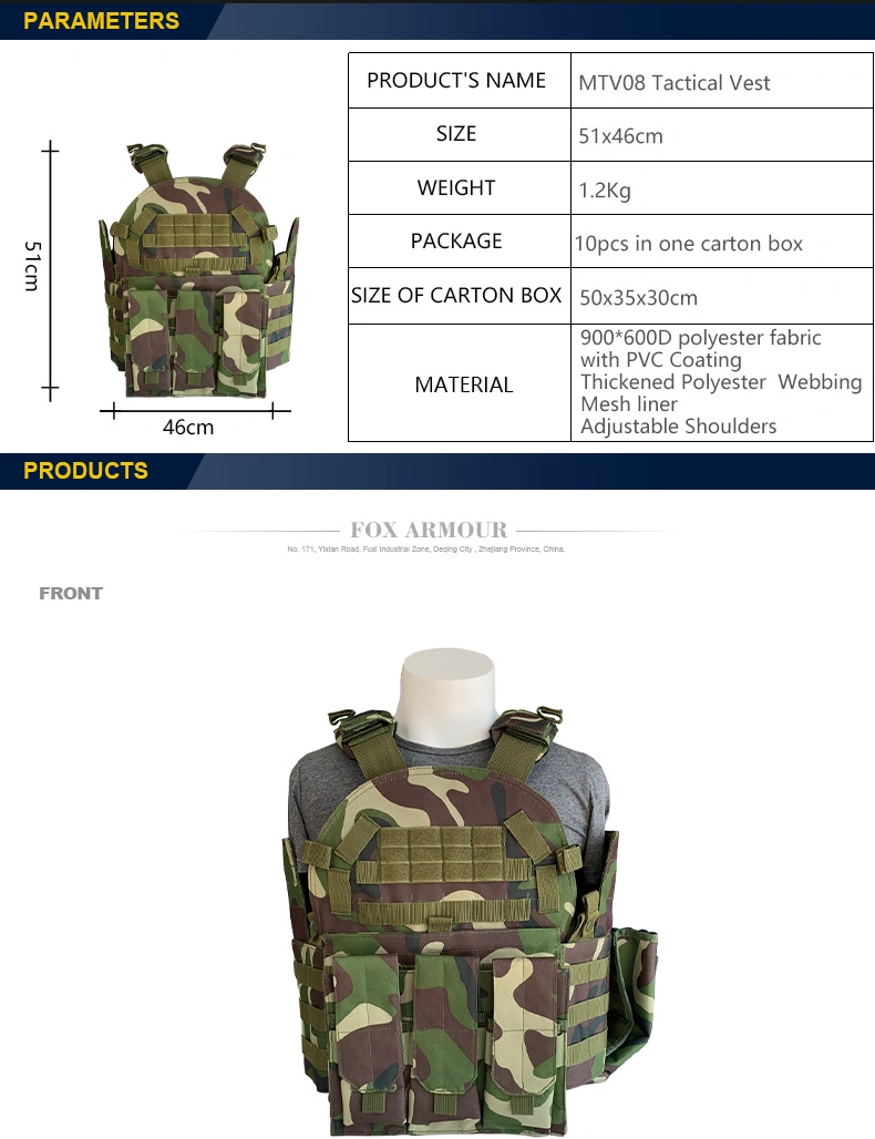 MTV08 camouflage giubbotto tattico traspirante con sistema Molle 2